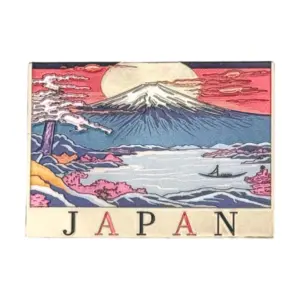富士山と桜の朝焼け