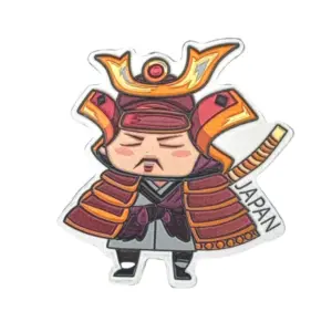 目を閉じた和風侍キャラクター