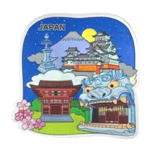 姫路城×富士山×獅子舞×寺院門×石灯籠