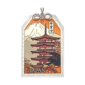学業守りの五重塔と富士（JAPAN）