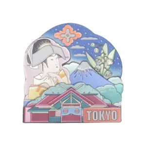富士山と浮世絵美女の東京風景