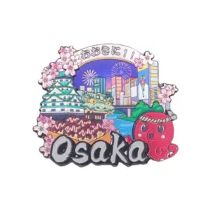 たこ焼きと花火の大阪夜景