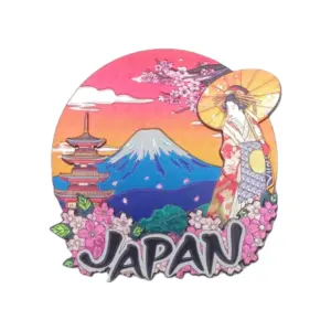 富士山と舞妓の夕焼け風景