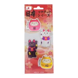 招き猫とだるまマグネット4種