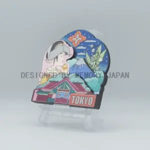 富士山と浮世絵美女の東京風景