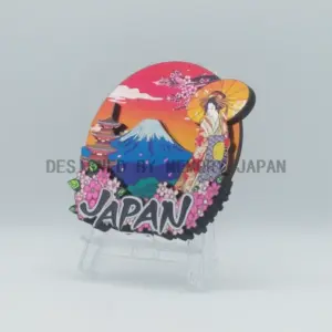 富士山と舞妓の夕焼け風景