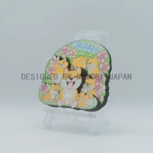 柴犬と桜の癒しマグネット