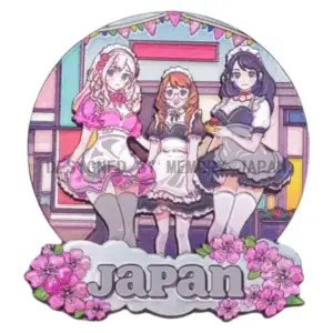 秋葉原のメイドカフェ風イラスト
