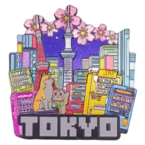 東京の自動販売機と街の風景