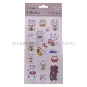 招き猫とだるまステッカー