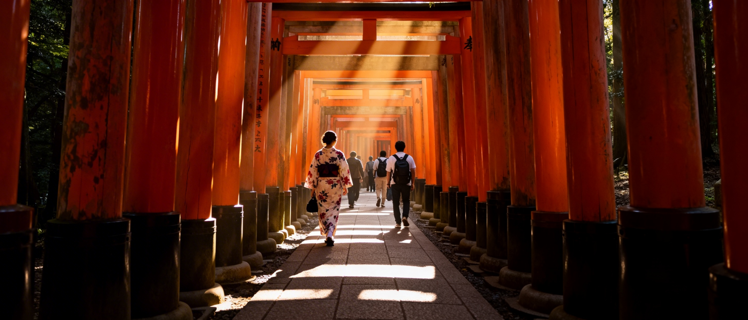 jimeng-2026-02-14-1334-Fushimi Inari torii tunnel mid-morning, ...